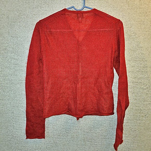 Eileen Fisher Italian Yarn Cardigan ~ Small ~ Lightweight V-Neck ~ Wine Red - Picture 4 of 4